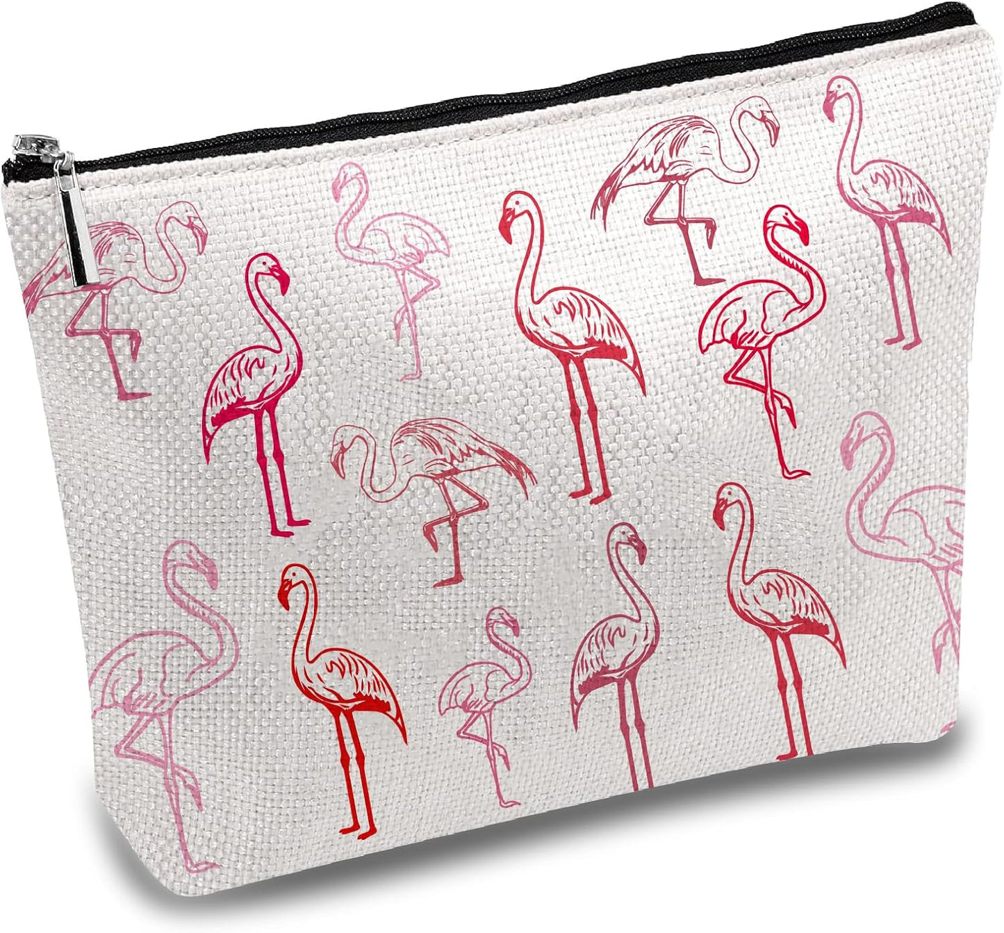 CREATCABIN Flamingo Makeup Bags Pink Cosmetic Pouch Zipper Pouches Pencil Case Polycotton Toiletry Bag Travel Organizer Bag Accessories Gifts Mom Girlfriend Wife Teacher 25 x 18 cm