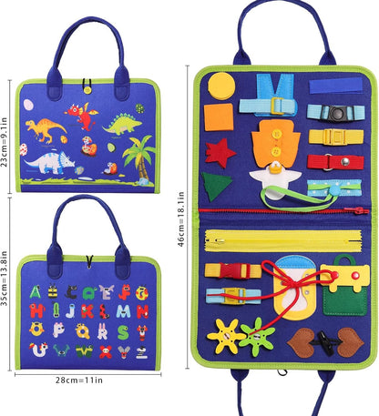 Montessori Toys Toddler Busy Board Quiet Book Child Educational Early Learning Toys Preschool Sensory Book Sensory Activity Developing Board Travel Toys Boys Girls Age 2-6 Years Old