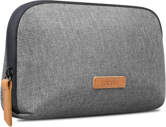 Lacdo Electronic Organizer Travel Cable Organizer Bag Pouch Case Tech Electronic Accessories Case Portable Charger Case for Cable, Cords, MacBook Laptop Charger, Mouse, Power Adapter, Power Bank, Gray