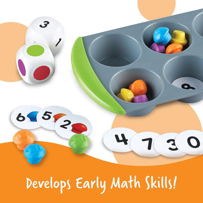 Learning Resources Mini Muffin Match Math Activity Set - 76 Pieces, Ages 3+ Toddler Learning Toys, Counting and Sorting Toys