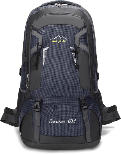 Mxaeyar 60L Hiking Backpack,Waterproof Travel Backpack,Lightweight Camping Rucksack with Machine Washable Design,Unisex Trekking Bag for Outdoor Adventures, Cycling, Daily Use