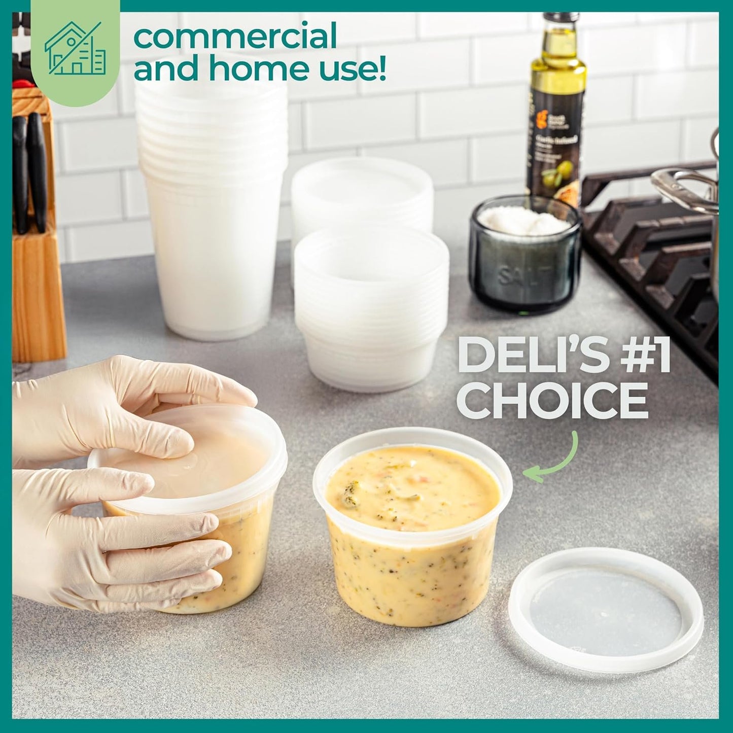 16 Oz Deli Food Containers with Lids - (36 Sets) Airtight Food Storage Takeout Meal Prep Containers To Go with 36 Lids, BPA-Free, Dishwasher, Microwave Safe