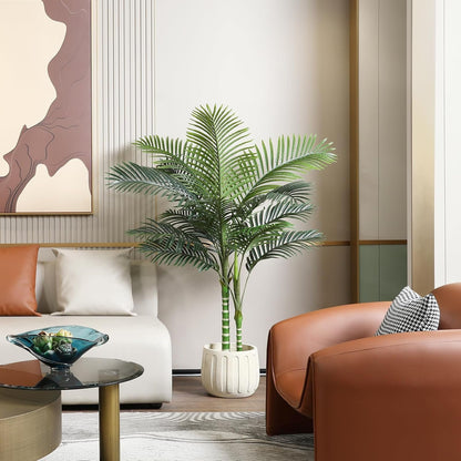 OAKRED Artificial Golden Cane Palm Tree,5FT Tall Fake Plant Faux Palm Plants for Indoor,Artificial Plants for Office Home Living Room Patio Decor
