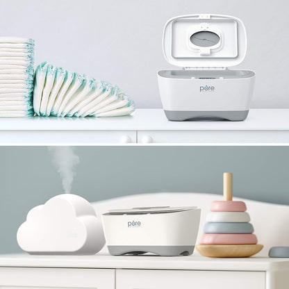 PureBaby™ Wipe Warmer with Digital Display - Easy-Feed Dispenser with 3 Heat Settings, LCD Display, 80 Wipe Capacity, Naturally Steam Heated for Maximum Comfort and Safety for Baby