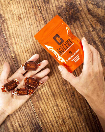 Caffeine Bullet Energy Chews - Chocolate Orange *40 – Faster Boost Than Gels, Tablets and Gum. 85mg Caffeine - Sport Science for Running, Cycling, Gaming & Pre Workout Endurance Kick.