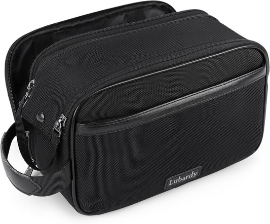 Toiletry Bag for Men and Women Portable Travel Organizer for Toiletry Accessories Lightweight Dopp Kit Water-Resistant Shaving Bag,Medium-Black