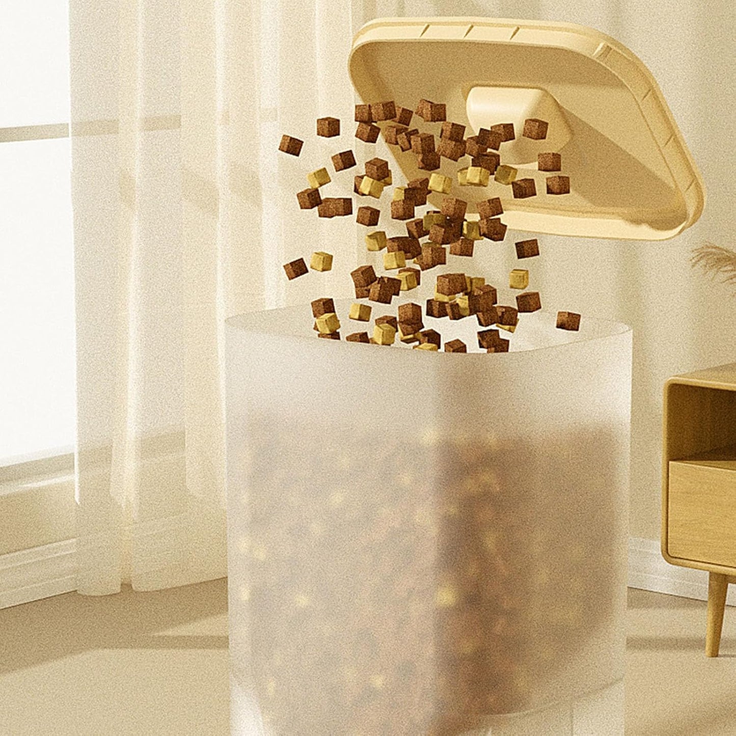 Uqezagpa Set di mangiatoie automatiche e ciotole per acqua e cani di piccola taglia con contenitore trasparente per alimenti per la casa