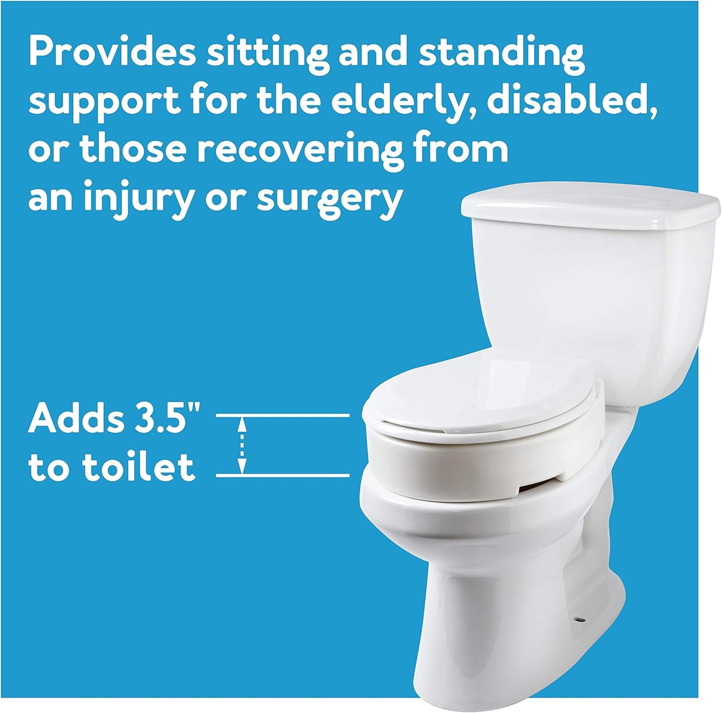 Carex Health Brands Hinged Toilet Seat Riser, Round