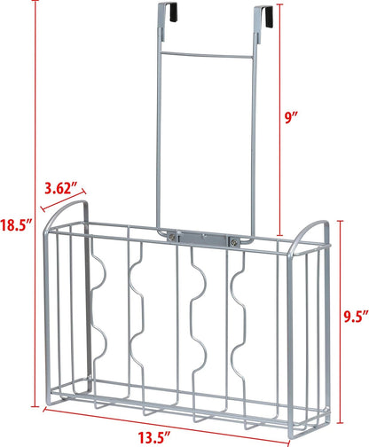 SimpleHouseware Over The Door/Wall Mount Cabinet Organizer Holder, Wire Design, 1 Pack, Silver
