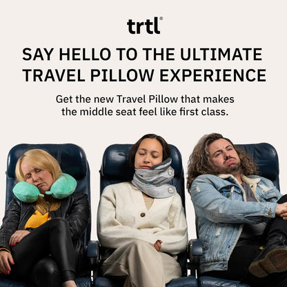 trtl Pillow Plus - Adjustable Neck Pillow for Traveling - Plane Pillow with Foam Padding for Head and Neck Support - Machine Washable - Waterproof Carry Bag - Charcoal