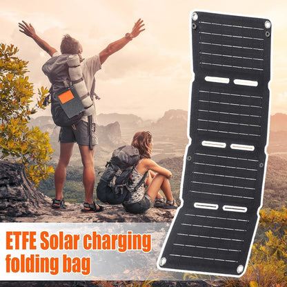 Solar Charging Bag, Solar Power Charging Bag Phone Charger, Power Bank Camping Solar Charger, Folding Bag Portable Charger Waterproof for Outdoor Camping Hiking Urgent