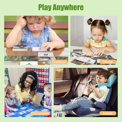 MEROCO Forest Animal Tracks Cards for Kids Animal Flash Cards Match Game Learning Toys