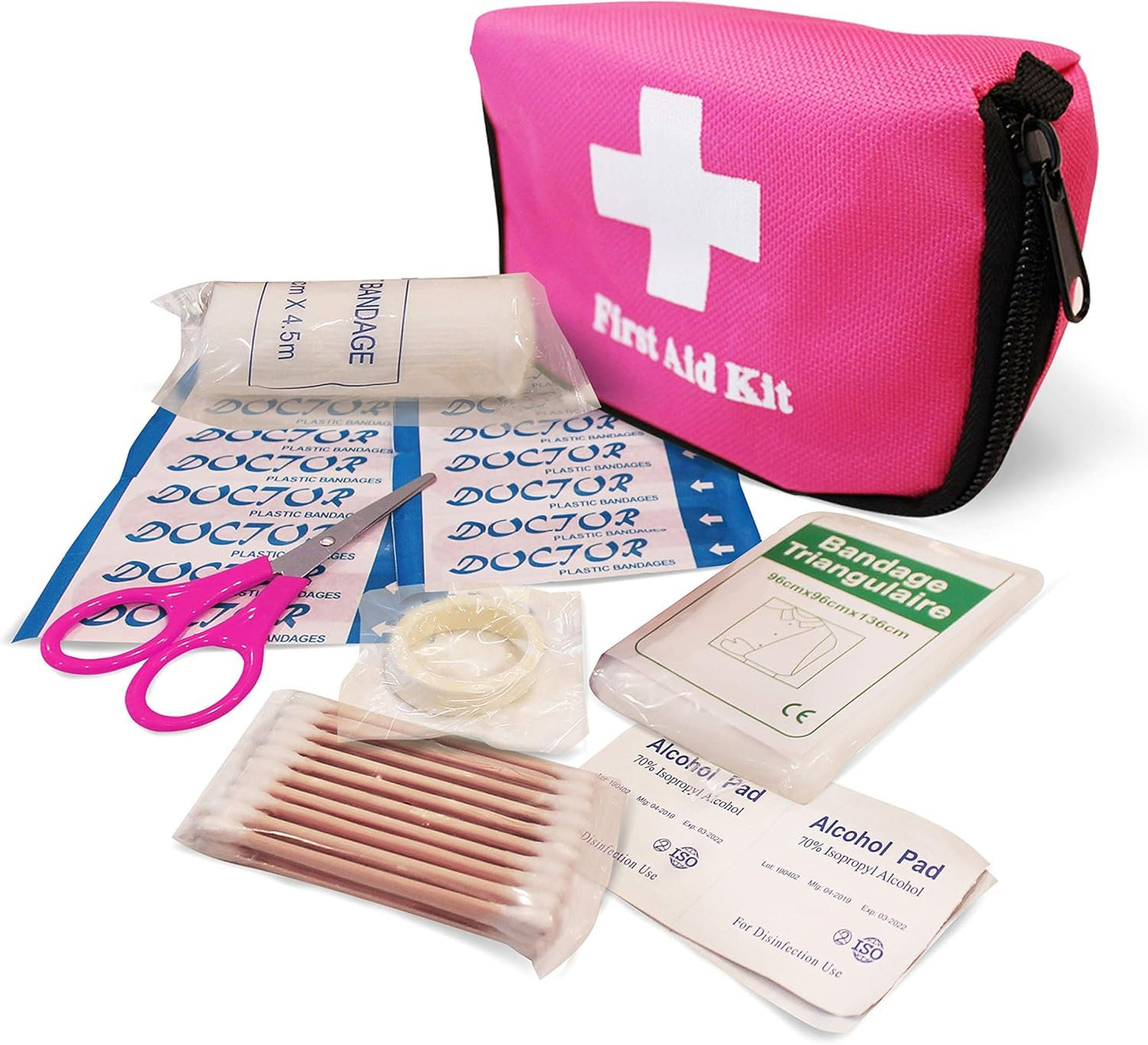 Pretty Pink Roadside Emergency Kit for Teen Girls and Women - Car Accessories With Jumper Cables, First Aid Kit, Tools, Durable Carry Bag - 5 Year Warranty