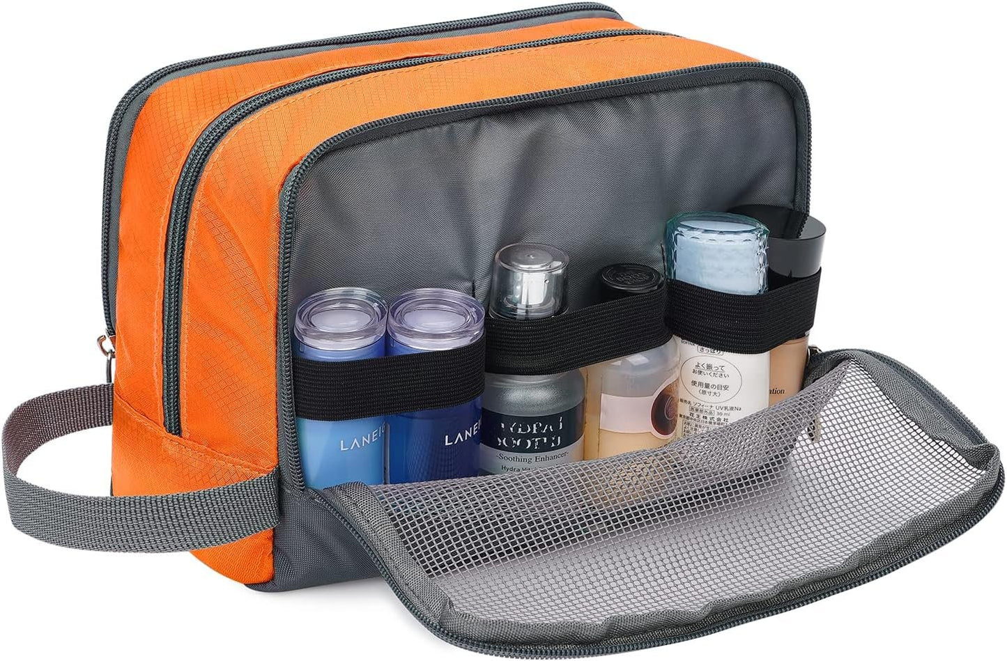 Toiletry Bag for Men Hanging Dopp Kit Water Resistant Shaving Bag Small Toiletry Bag for Traveling (Orange)