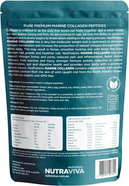 Nutraviva Marine Collagen Powder Supplement 280 g