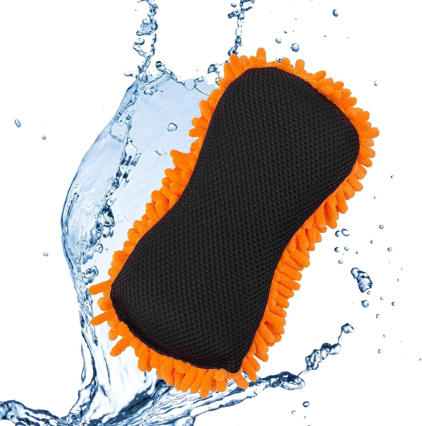 SCRUBIT Microfiber Car Wash Sponge - Non-Scratch Wash Mitt Microfibers for Cleaner Cars, Great for Everyday Cleaning - Automobile Cleaning Sponges Essential Part of Any Car Wash Kit - 2 Pack