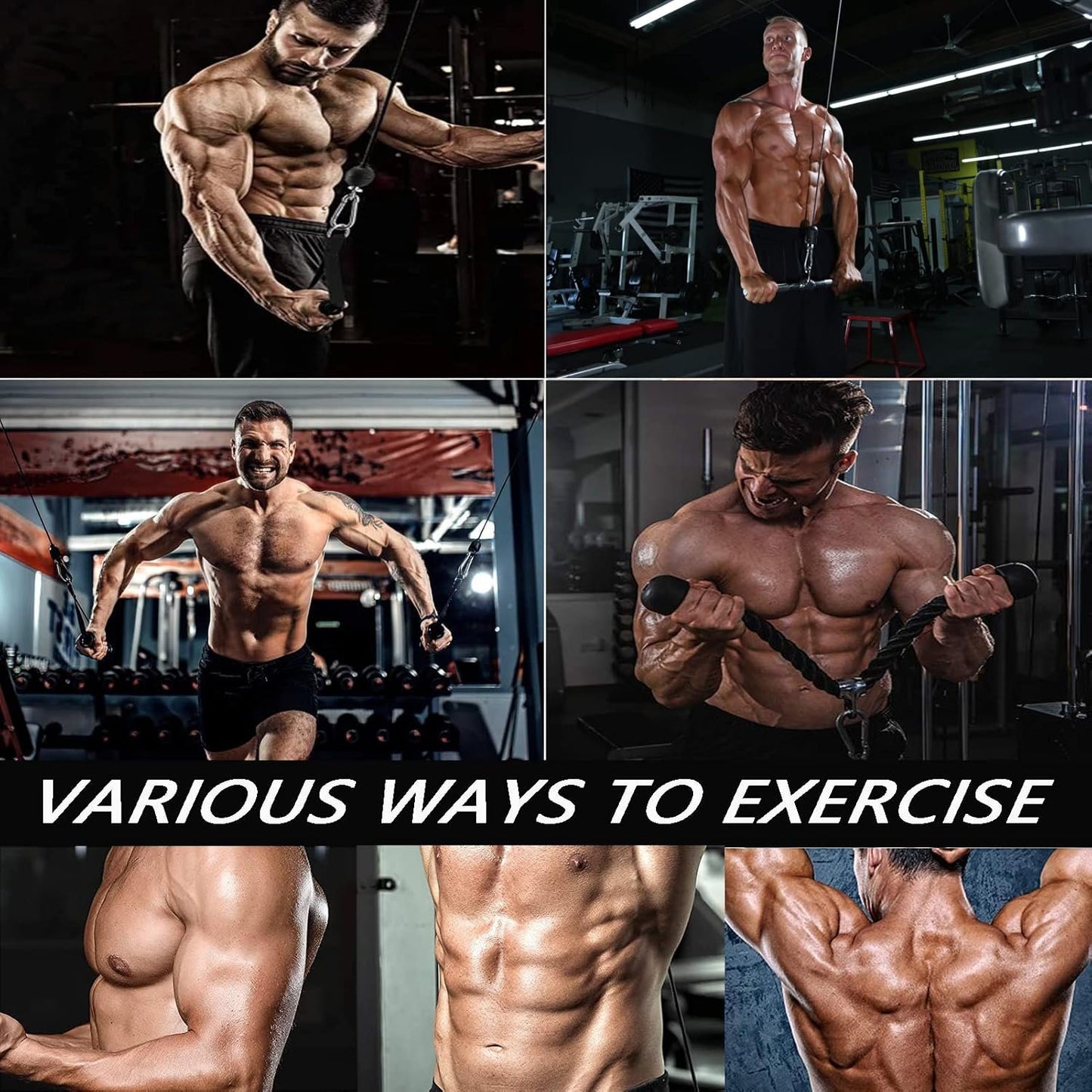 Favuit Weight Cable Pulley System Gym, Fitness LAT and Lift Pulley System Upgraded Weight Pulley System Home Gym Tricep Workout Pulley Attachments for Biceps Curl Tricep Arm Shoulder Workouts