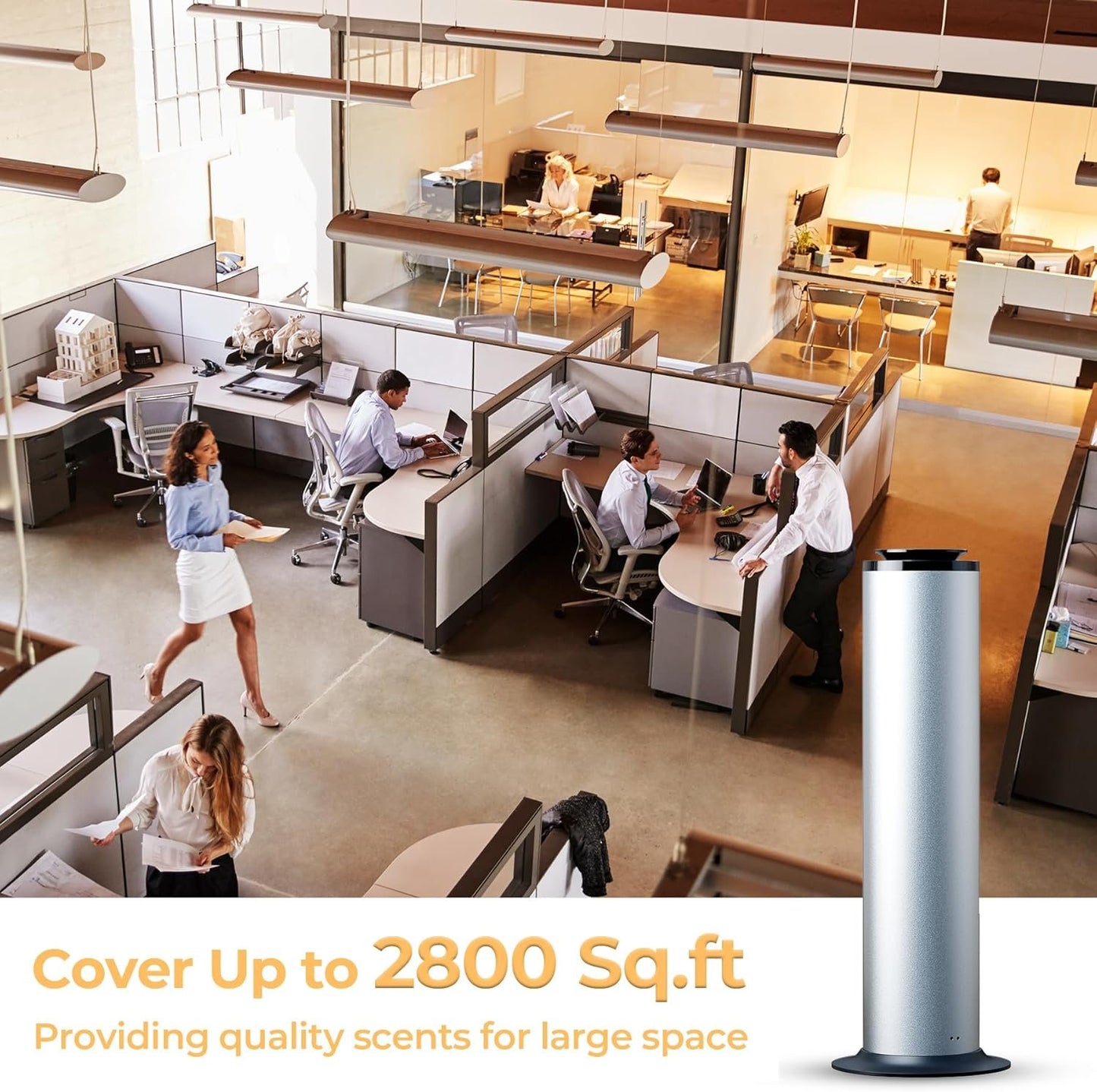 Aromadd 2800 sq.ft Floor Standing Waterless Diffuser, 600ml Scent Air Machine for Home, Cold Air Hotel Scent Diffuser Essential Oil Diffuser Large Room Office, Remote and APP Control