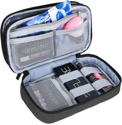 Teamoy Travel Makeup Brush Bag(up to 8.5"), Professional Cosmetic Artist Organizer Case with Handle, Compact and multifunctional-Small, Black (No Accessories Included)