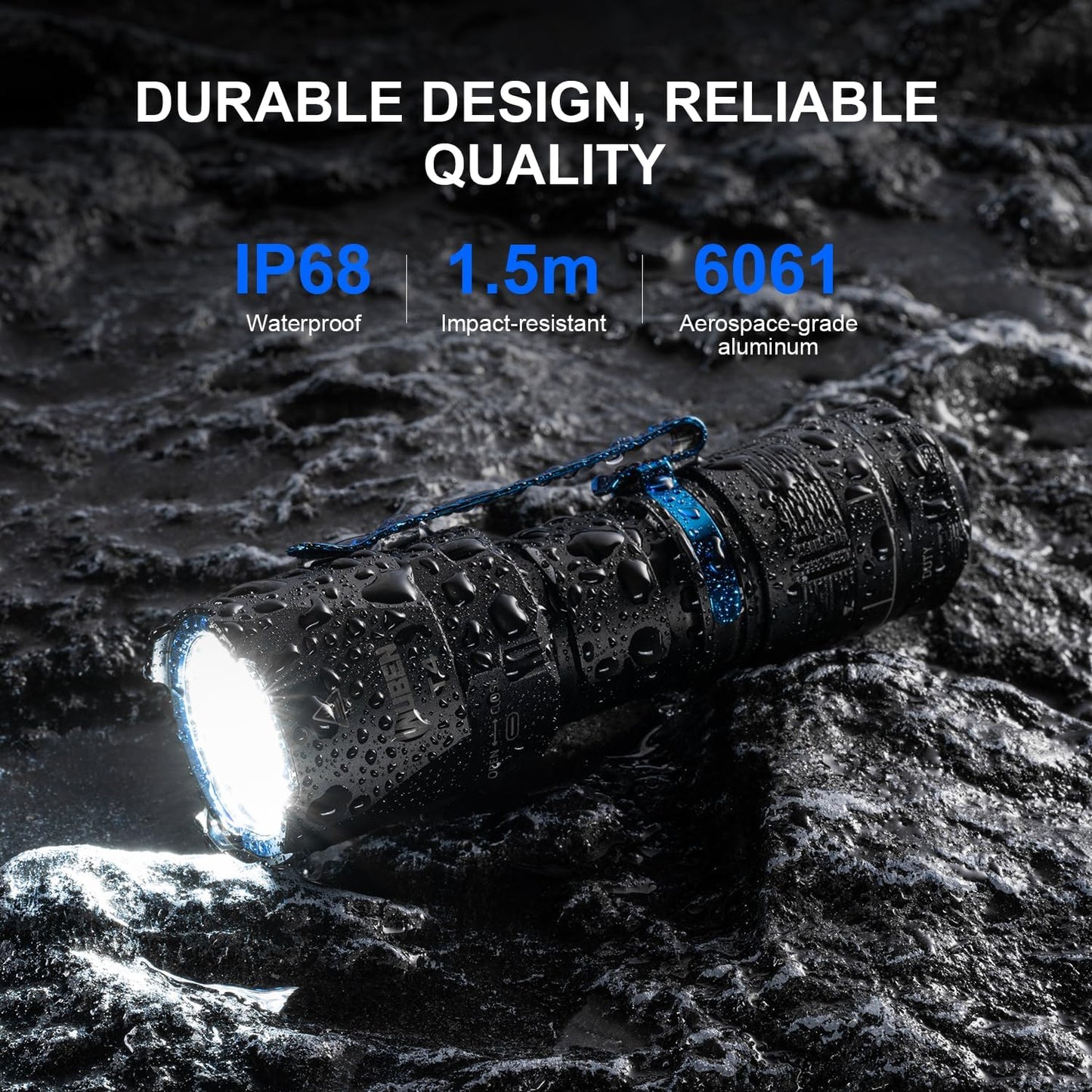 WUBEN T4 Tactical Flashlight Rechargeable for EDC, Small Flashlight Powerful 401M Long Throw, Pocket Flashlight with Tactical/Duty/Lock 3 Modes, Mini Flash Light for Police, Military, and Daily Use