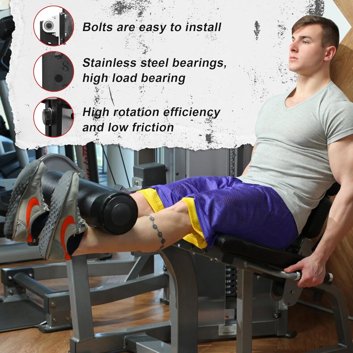 AHTAPFON Seated Leg Extension Equipment Leg Muscles Groups Training, Fitness Squat Rack Accessories, Leg Strength Curl Athletic Practice Machine