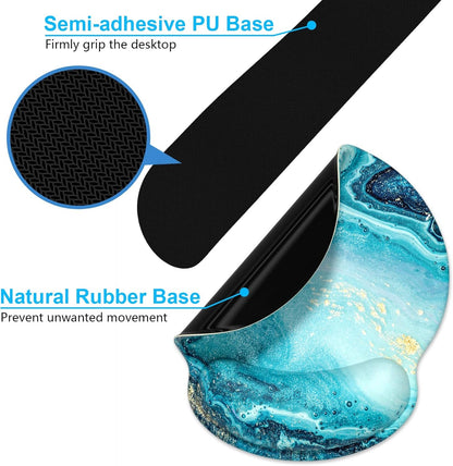 Dapesuom Keyboard Wrist Rest and Mouse Pad with Wrist Support, Memory Foam Cushion for Keyboard and Mouse Set, Ergonomic Desktop Pad Rests with Non Slip Base for Easy Typing & Pain Relief, Ocean Blue