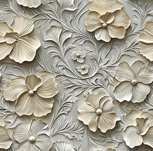 COKCOKR 3D Floral Peel and Stick Wallpaper,17.71"x236.2" Grain Floral and Leaves Self Adhesive Removable Texture Wallpaper for Bedroom Renter Friendly Contact Paper for Bedroom Bathroom Shelf Liner