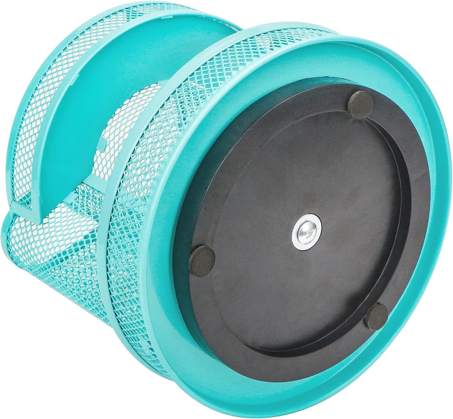Annova Mesh Desk Organizer Rotate with 6 Compartments Round Spinning Tidy Candy/Pen Holder Desk Accessories Office, Art Supply, Storage, Classroom, Home (Turquoise)