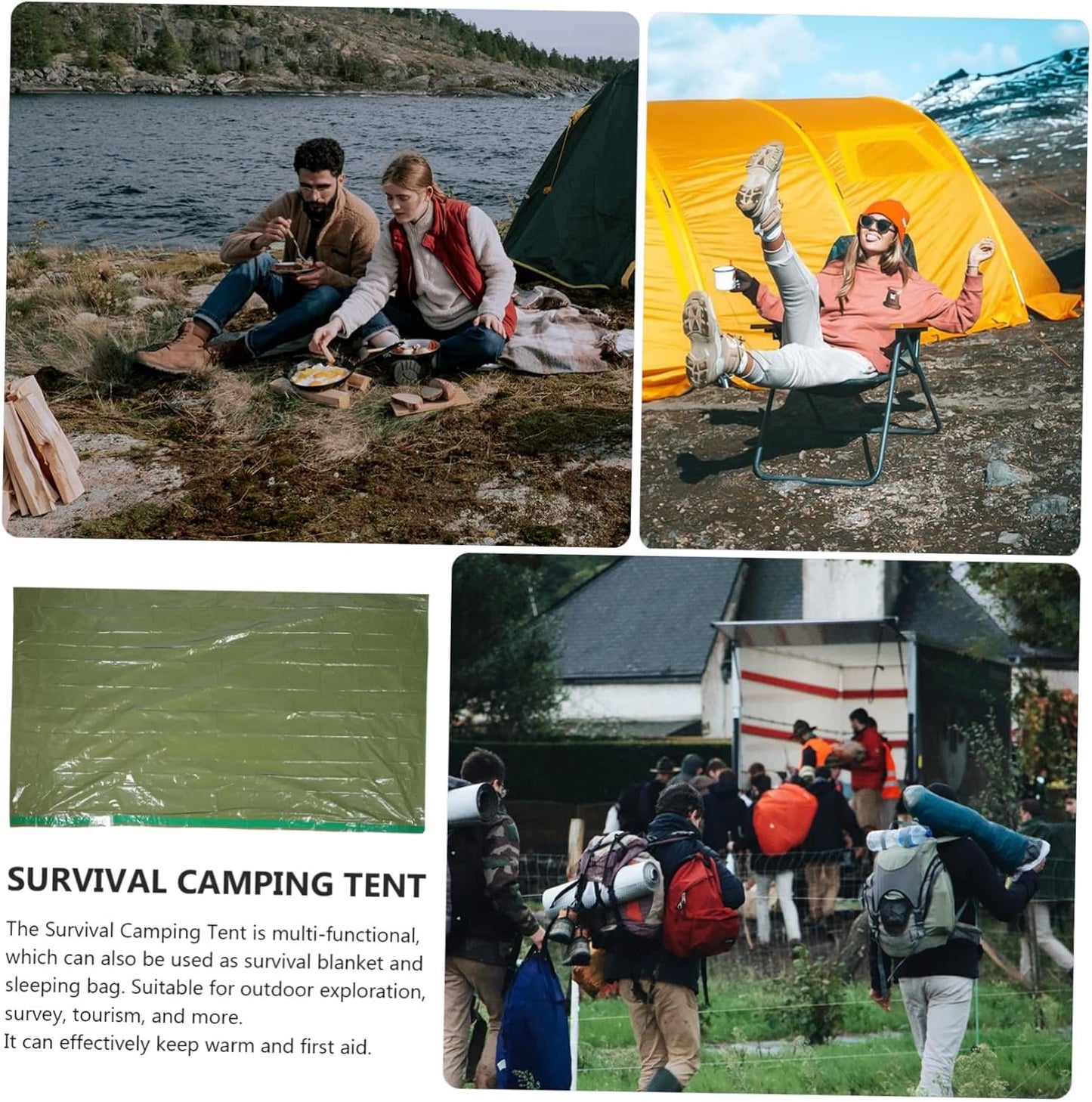 BESPORTBLE Survival Sleeping Tent First Aid Blanket Outdoor Supply Emergency Tent