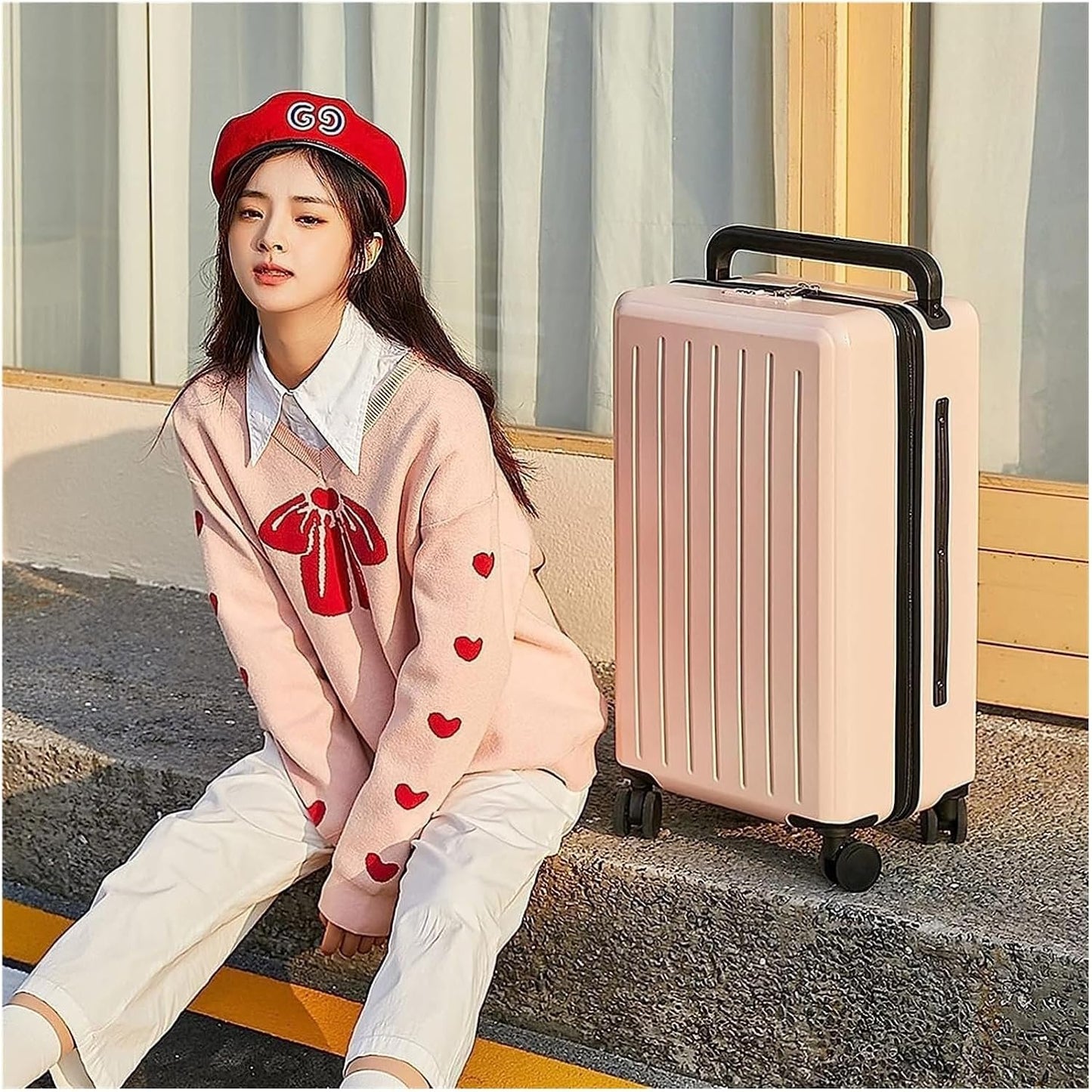 Suitcases 20/24-inch Suitcases with Wheels Large Capacity Carry On Luggage Security Combination Lock Suitcase Wear-Resistant Luggage Travel(Size:20in)
