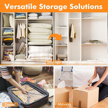 15 Pack Vacuum Storage Bags with Electric Pump (3 Jumbo, 3 Large, 3 Medium, 3 Small, 3 Roll Up), Space Saver Sealer Compression Bags for Blankets, Comforters, Pillows, Clothes Storage