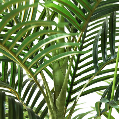 OAKRED Artificial Palm Tree, 7FT Fake Tree for Indoor,Faux Golden Cane Palm Tree with White Planter and Fake Moss, Fake Tropical Plant for Home Decor Office Porch