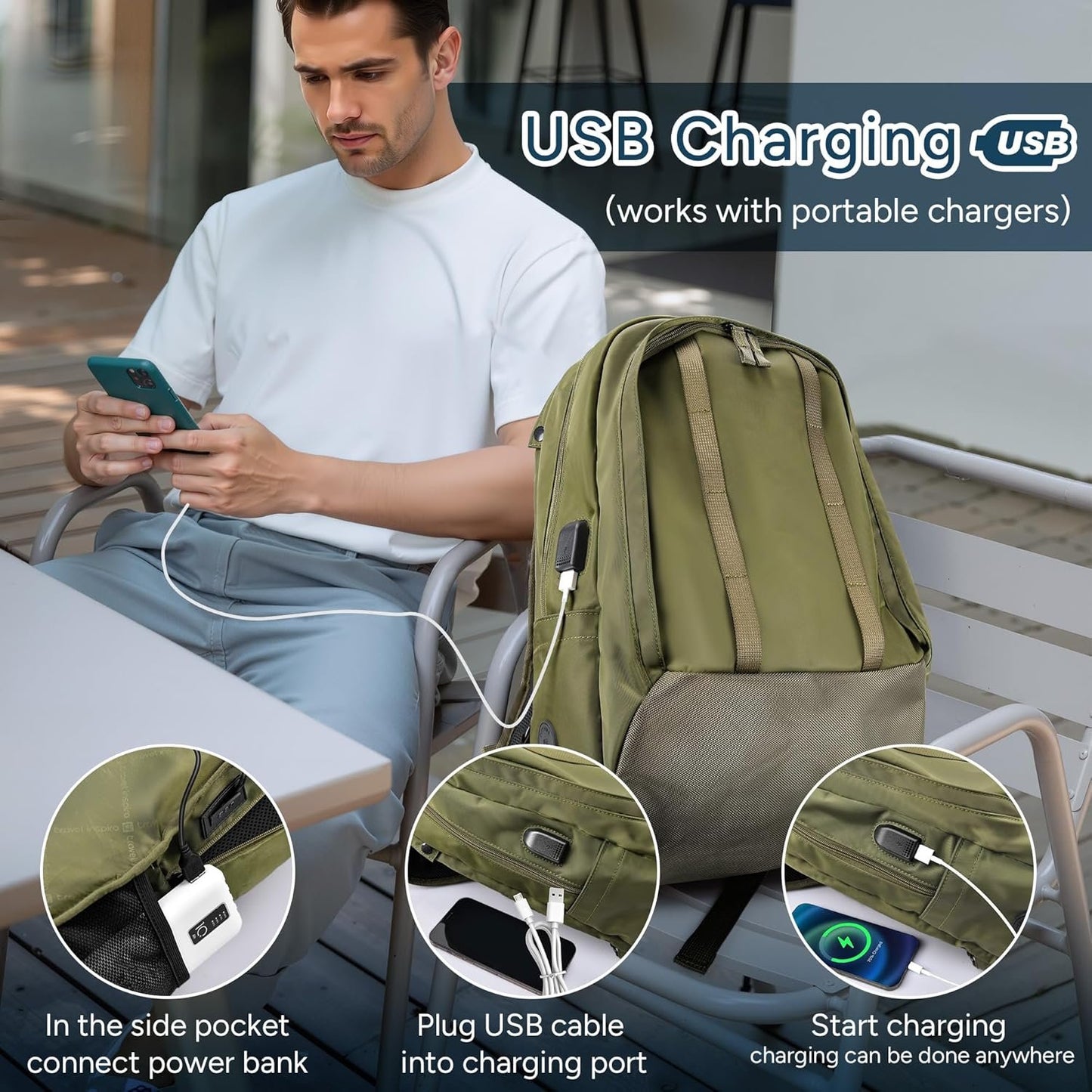 travel inspira Anti-Wrinkle Travel Backpack, Carry-On With Hidden 38cm Laptop Protection Compartment And Security Design