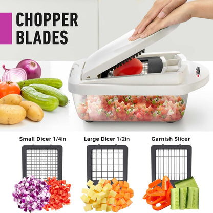 Pro-Series Onion Chopper, Slicer, Vegetable Chopper, Cutter, Dicer, Spiralizer Vegetable Slicer with Container and 8 Blades