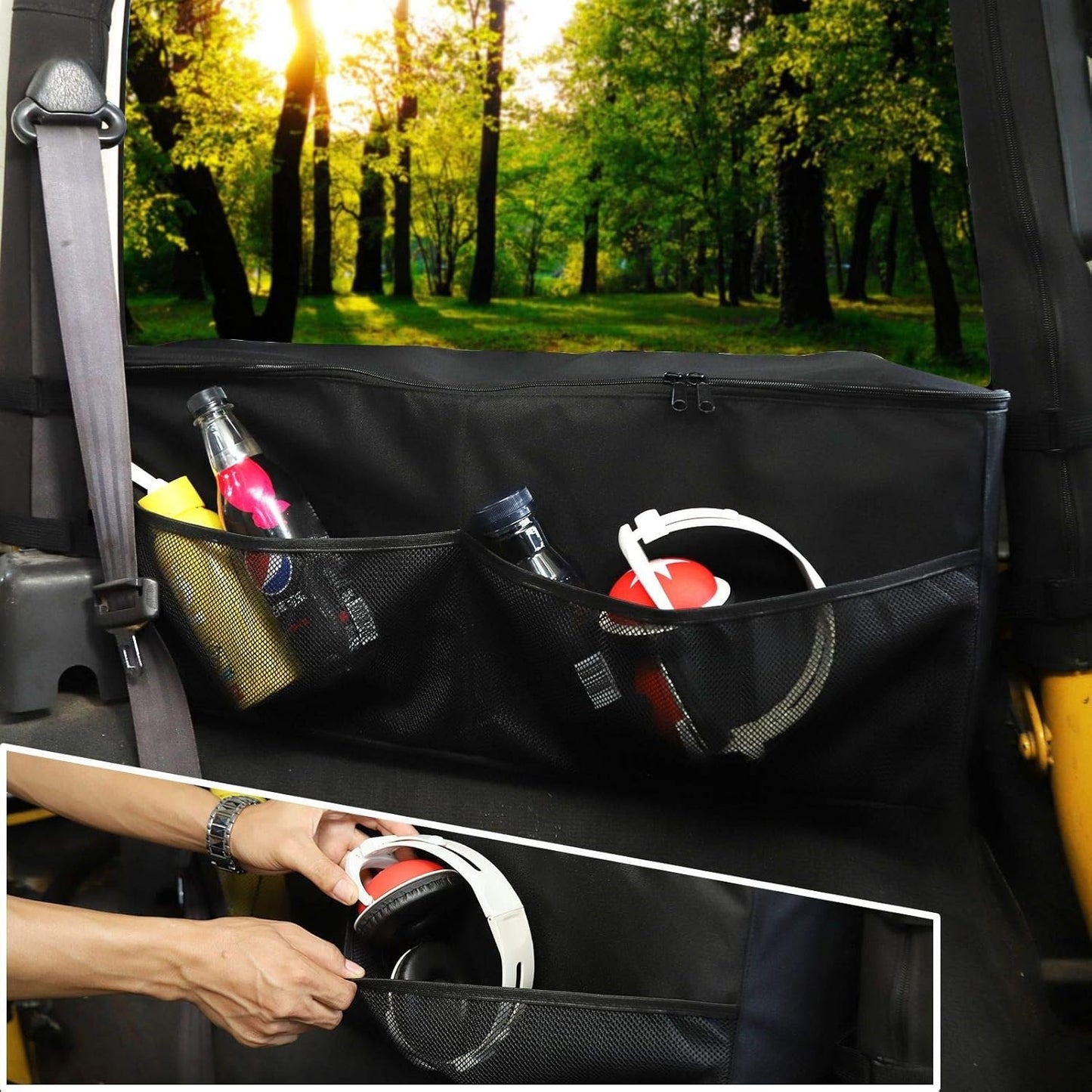 JeCar Trunk Organizer Bag Storage Accessories for 1997-2006 Jeep Wrangler TJ Passenger Side