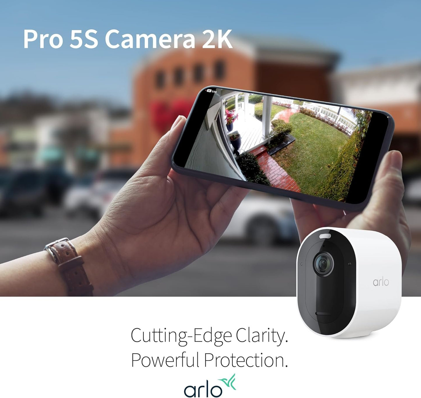 Arlo Pro 5S 2K Spotlight Camera - Wireless Home Security Camera with Spotlight, Color Night Vision, Dual-Band Wi-Fi & 2-Way Audio - White, 4 Pack, VMC4460P