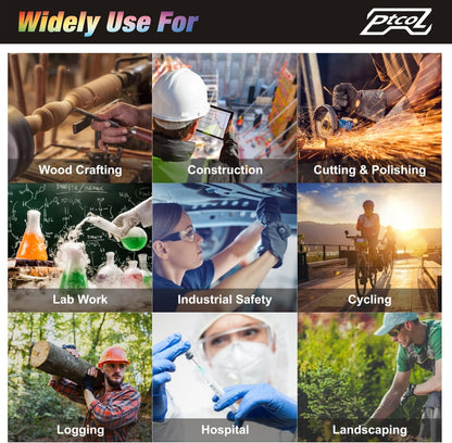 PTCOL Safety Glasses Bulk Pack, Protective Goggles for Adults and Kids