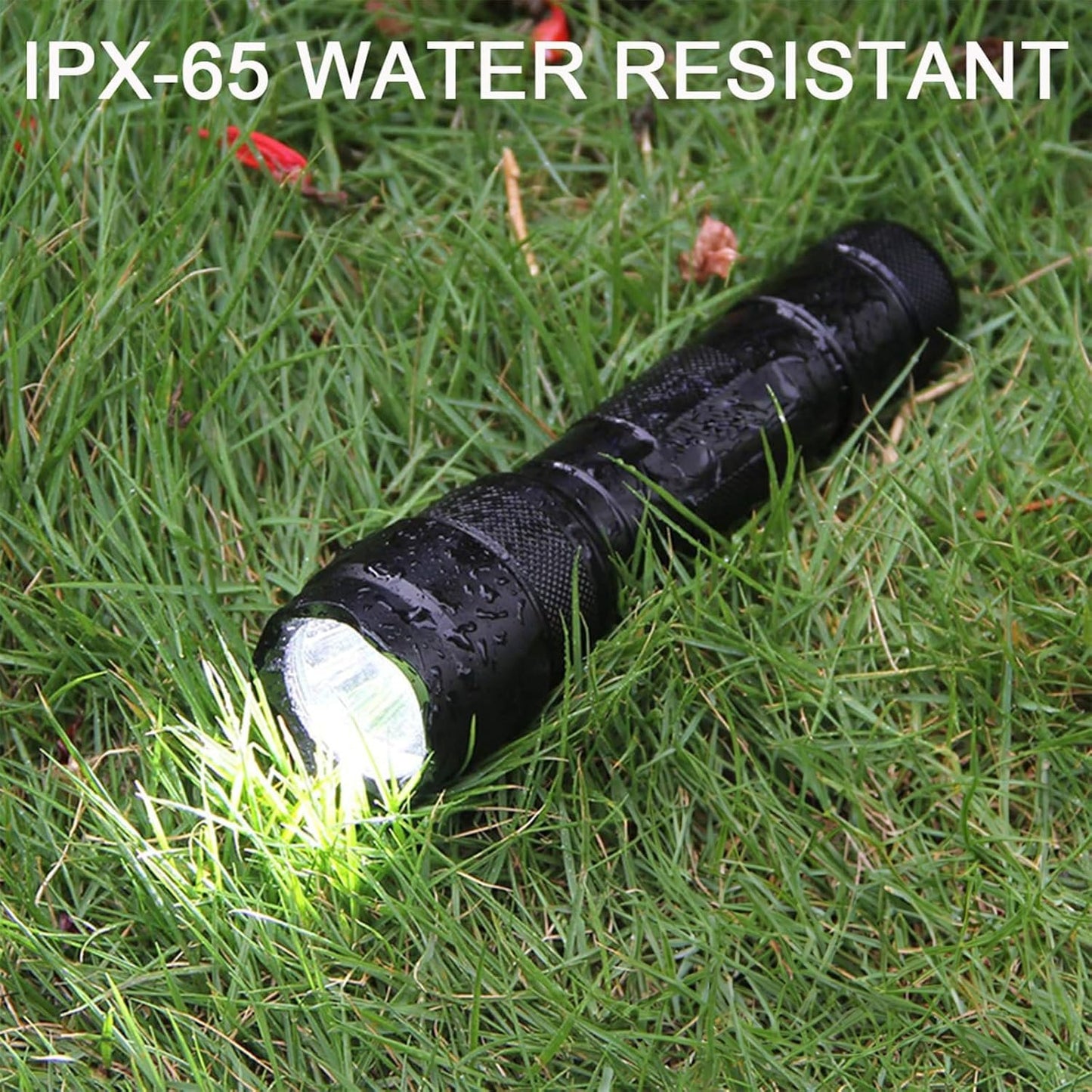 FandyFire LED Tactical Flashlight, 1000 High Lumens 5 Modes Flashlight Torch with Duty Belt Flashlight Holster, Bicycle Mount, USB Charger WF-502B
