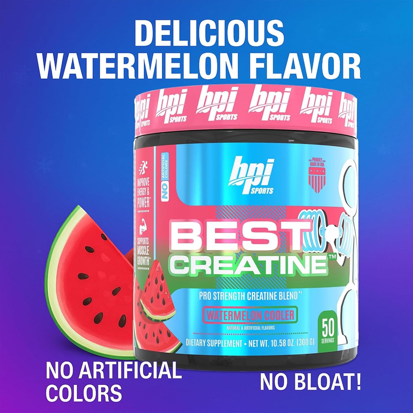BPI Sports Best Creatine, 50 Servings, Watermelon Coolor, 0.3 Kilograms