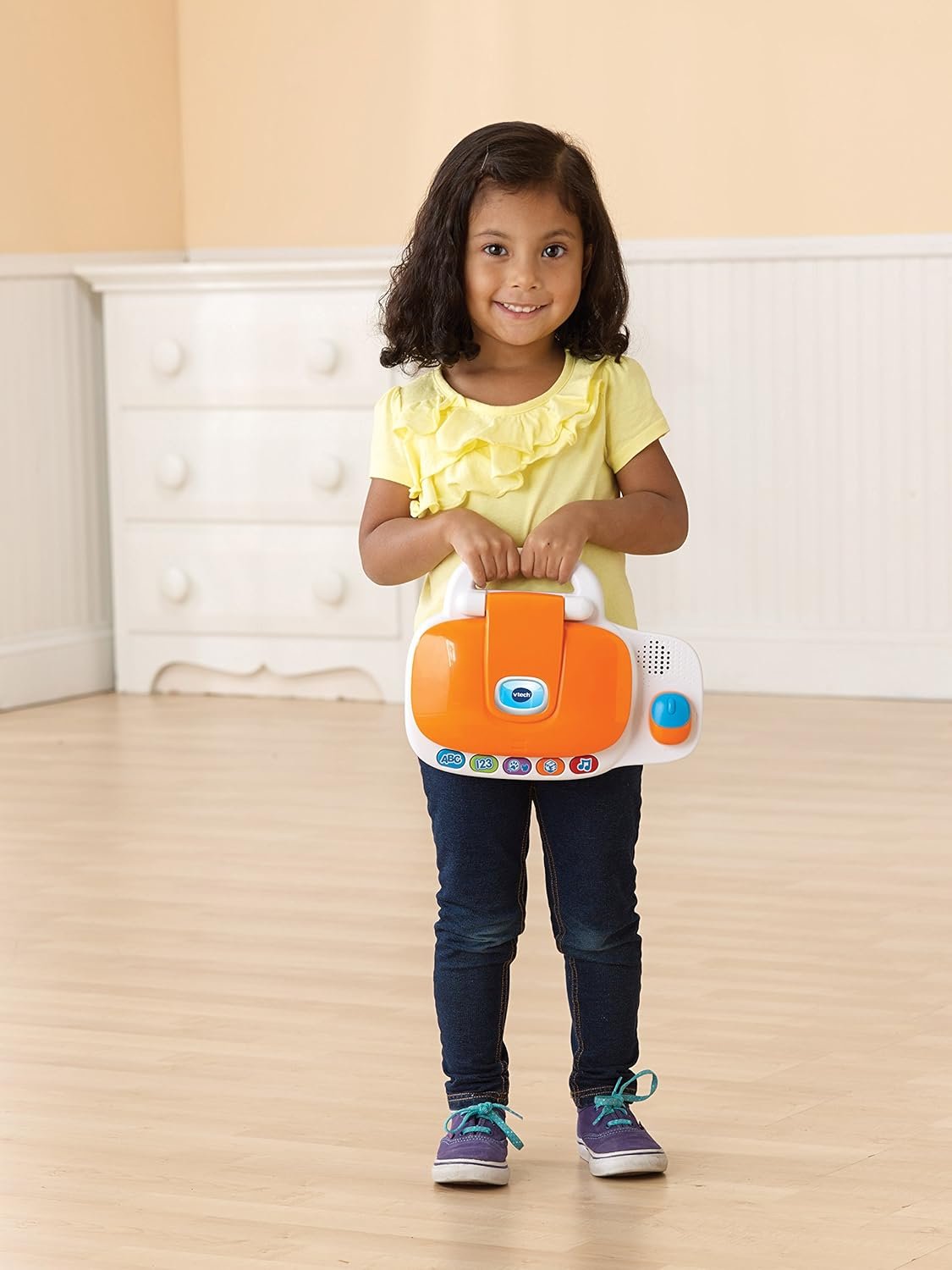VTech - My Laptop - Educational Laptop Toy for Kids - 155403, White/Orange