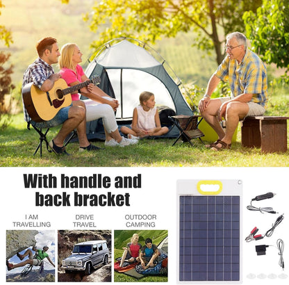 Solar Trickle Charger,30W Solar Panel Power Battery Charger - 12/24V Solar Panel Trickle Charging Kit, Solar Car Battery Charger Maintainer