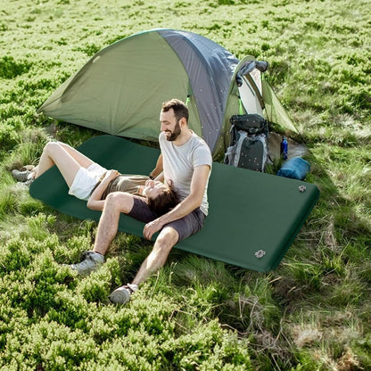 Inflatable Sleeping Pad, Soft Foam Camp Mattress, Built-in Pillow, Quick-Inflating Design, Lightweight Material, Ideal Use for Camping Gear for Travel, Beach, Home, Outdoor Rest