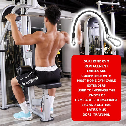 DLBEEM 4 Pcs 10" Gym Cable Extension Compatible with Home Gym Accessories, Gym Extension Replacement Cables for LAT/Tricep Pull Down, Leg Extensions Machine