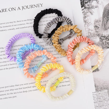 JessLab Scrunchies Hair Scrunchies, 10 Pieces Silk Ties Ponytail Holders Delicate Damage Free, Elastic Hair, Girls Women, Satin