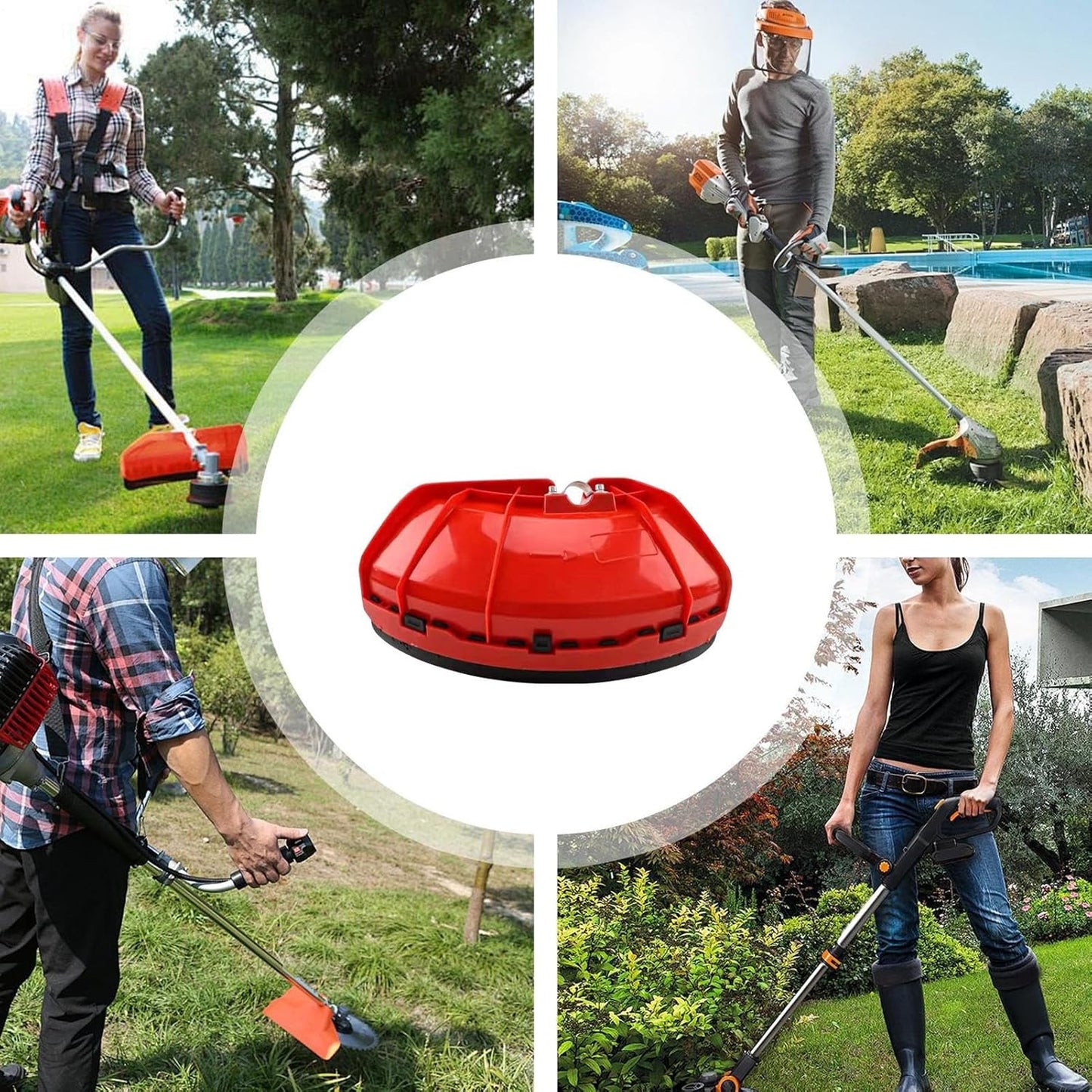 Weeder Protective Cover, Lawn Mower Guard Board Shield, Rugged Construction Safety Tool, Perfect for Trimmers, Lawnmowers, and Irrigation Equipment in Yard Maintenance, 280g Red