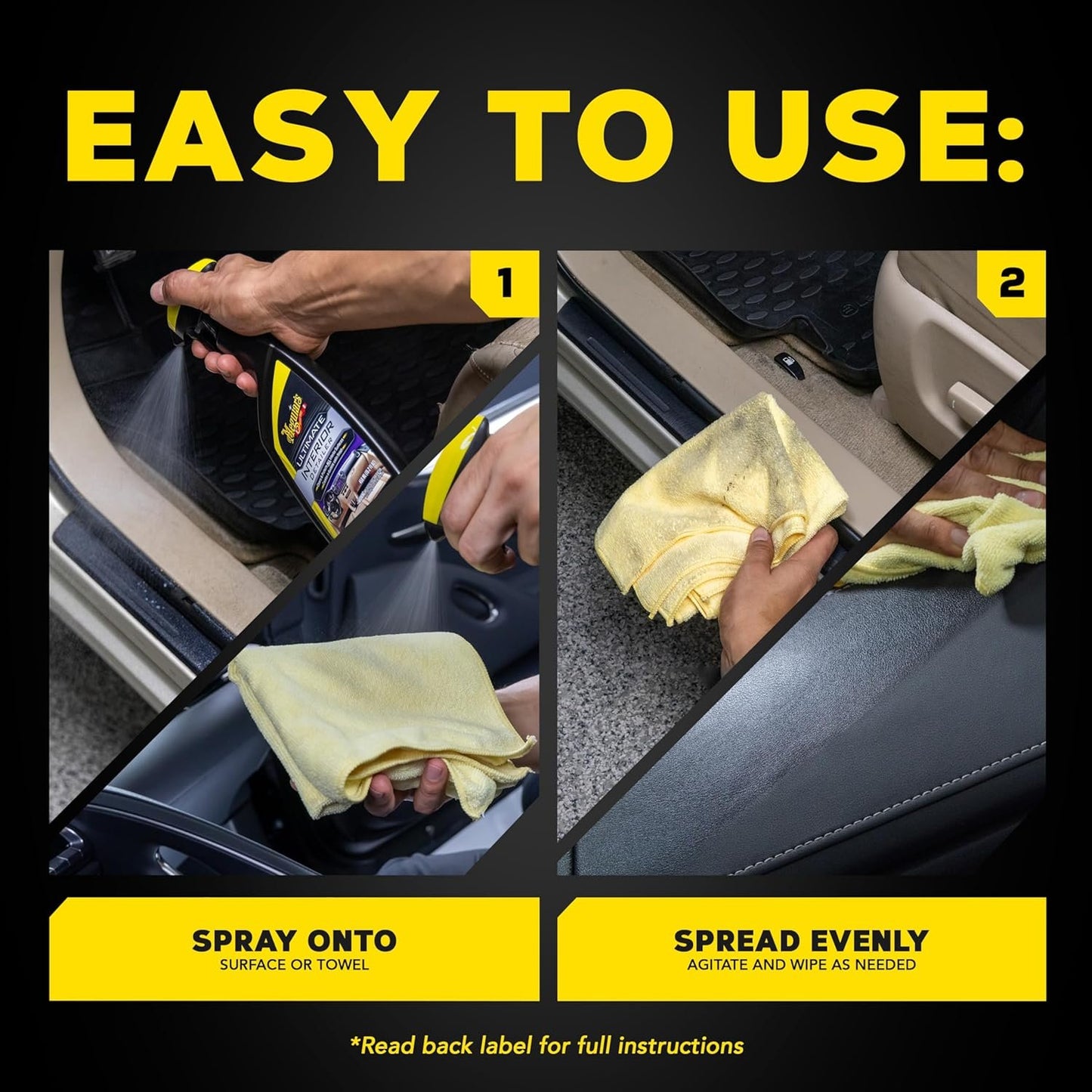 Meguiar's G16216 Ultimate Interior Detailer, Protects Interior Surfaces from Dirt and Grime, Leaves Your Surfaces Protected from UV Rays and Giving It a Lasting Finish, 15.2 Oz Spray Bottle