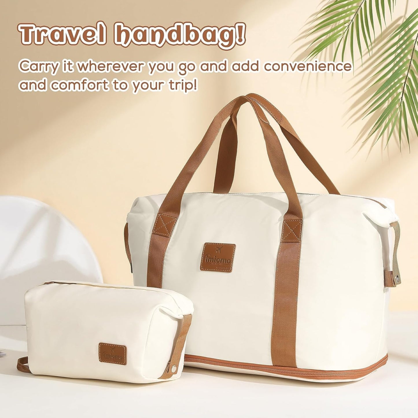 imiomo Carry On Luggage Set 20 Inch, Expandable Carry On Suitcase with Spinner Wheels,Hard Shell Lightweight Rolling Travel Luggage with TSA Lock,Beige Brown