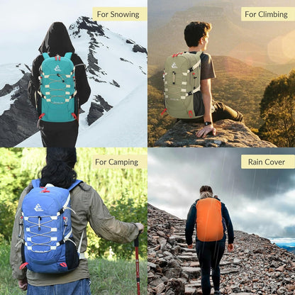 Bseash 40L Waterproof Hiking Camping Backpack with Rain Cover, Lightweight Outdoor Sport Travel Daypack for Climbing Skiing