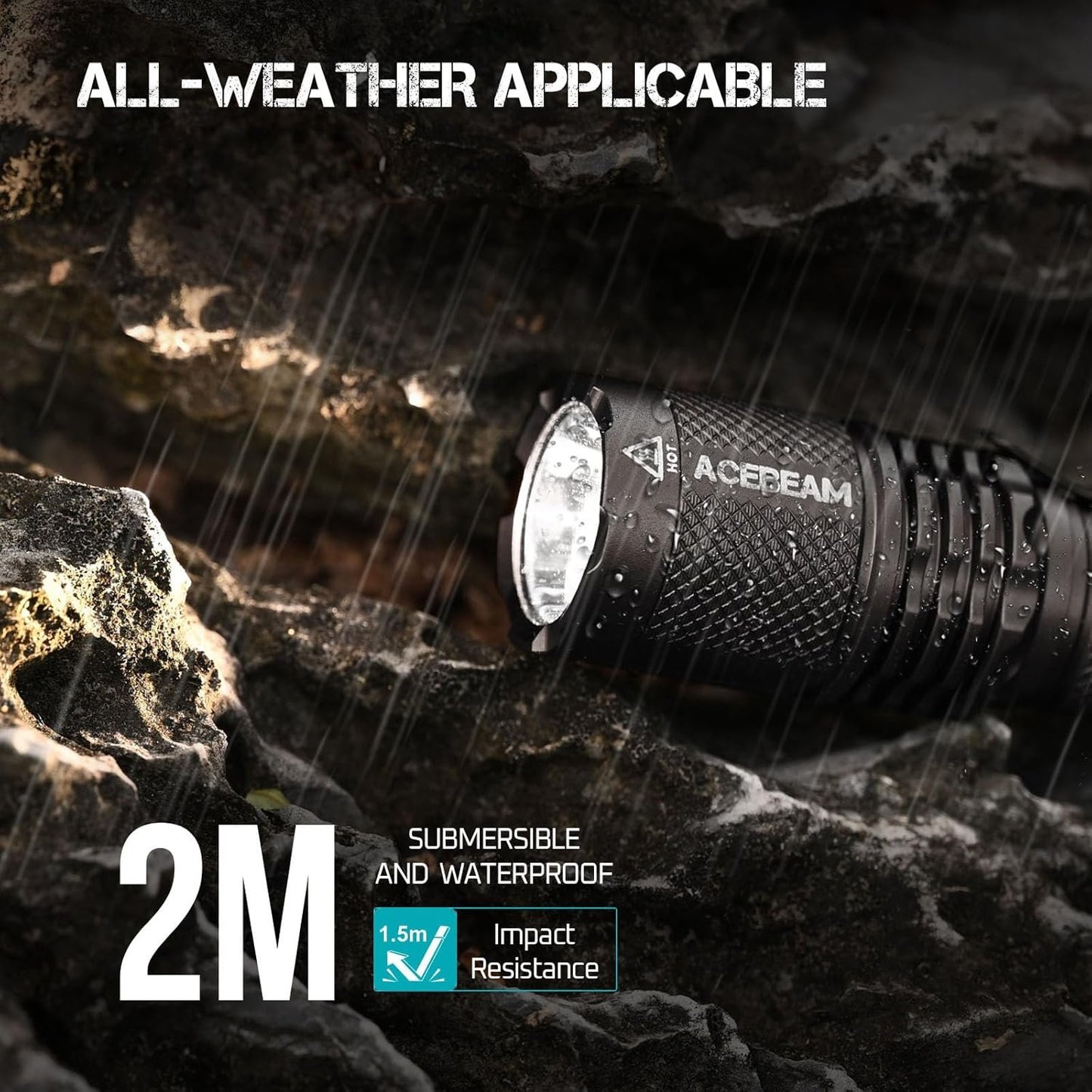 ACEBEAM TAC AA Tactical EDC Flashlight, 1000 High Lumens Flashlight Rechargeable, 280 Meters Long Range Throw Pocket LED Flashlight, Super Bright Small Mini Flashlight for Camping, Emergency, Home