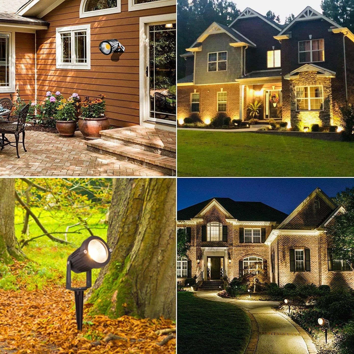 ZUCKEO 5W Outdoor Spotlight LED Landscape Lights 12V 24V Garden Lights with Spike Stand Low Voltage Lighting Waterproof for Garden, Yard, Lawn, Pathway, Driveway, Warm White (8 Pack)